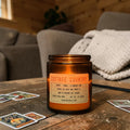 Cottage Country candle in amber glass jar, hand poured in Medicine Hat, Alberta