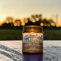 Dark Roast candle in amber glass jar, coffee and sweet cream scent, hand poured in Medicine Hat, Alberta