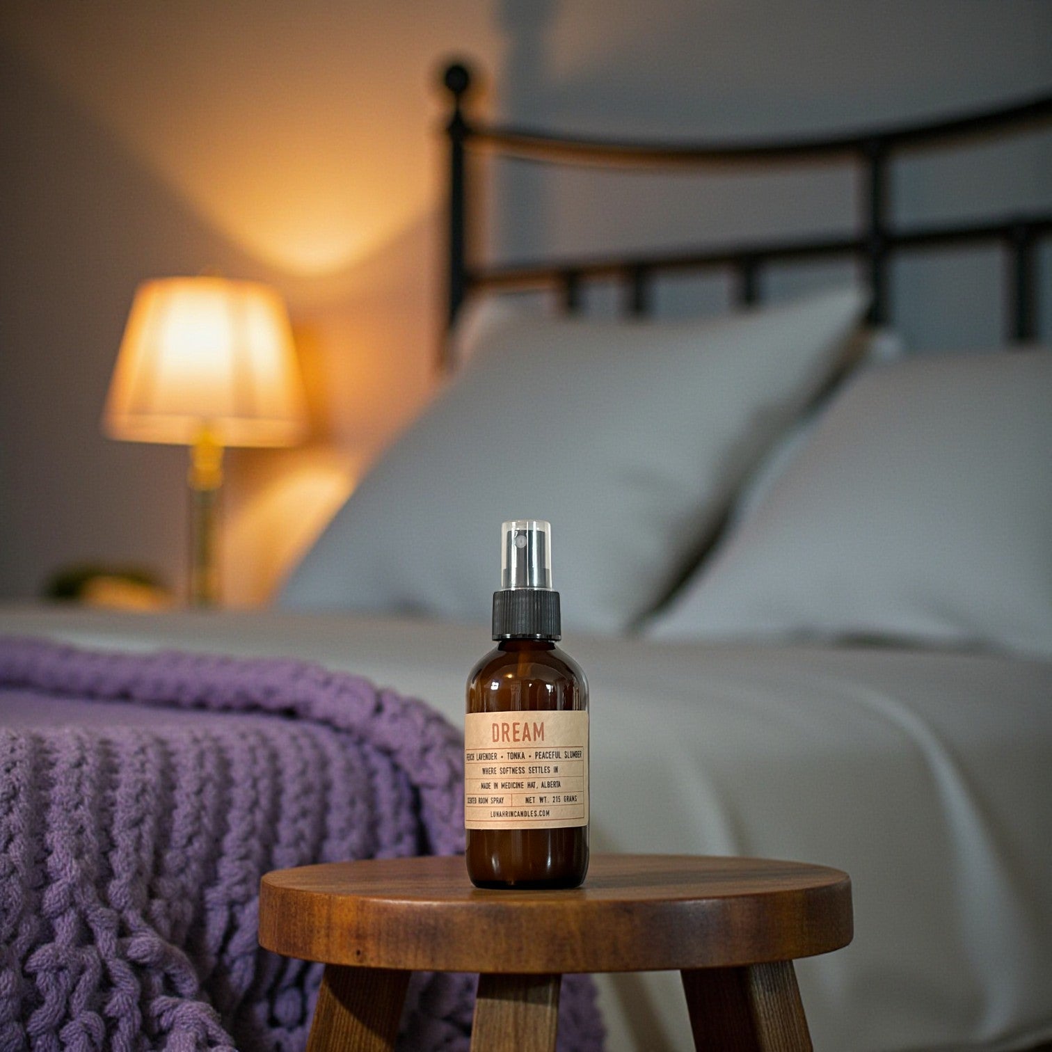 Dream room spray in amber glass bottle, Lunahrin Candles