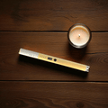 Gold USB-rechargeable flameless lighter with long neck, Lunahrin Candles
