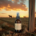 Rodeo room spray in amber glass bottle, Lunahrin Candles