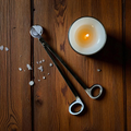 Matte black wick trimmer with trimming tray, Lunahrin Candles